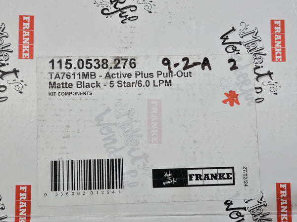 Franke Active Plus TA7611MB Pull Out Matte Black Tap