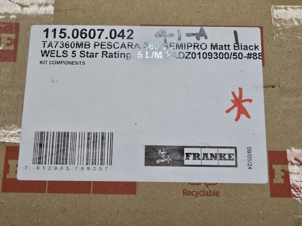 Franke Pescara 360 TA7360MB Matte Black Pull-Out Tap