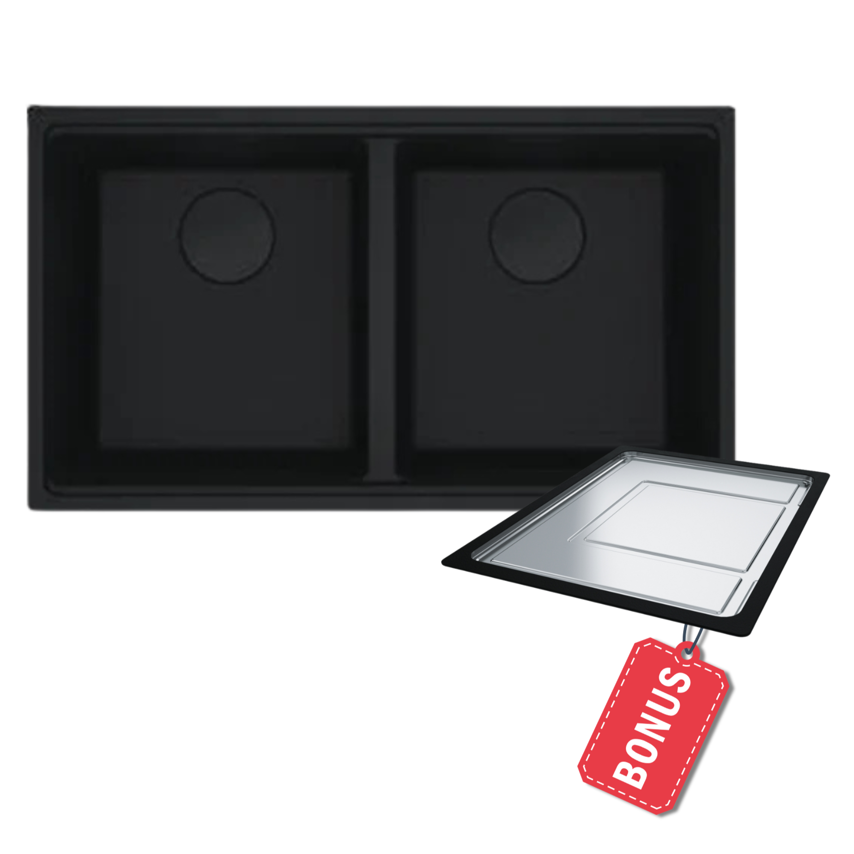 Franke City MRG120-36 Double Bowl Matte Black Sink