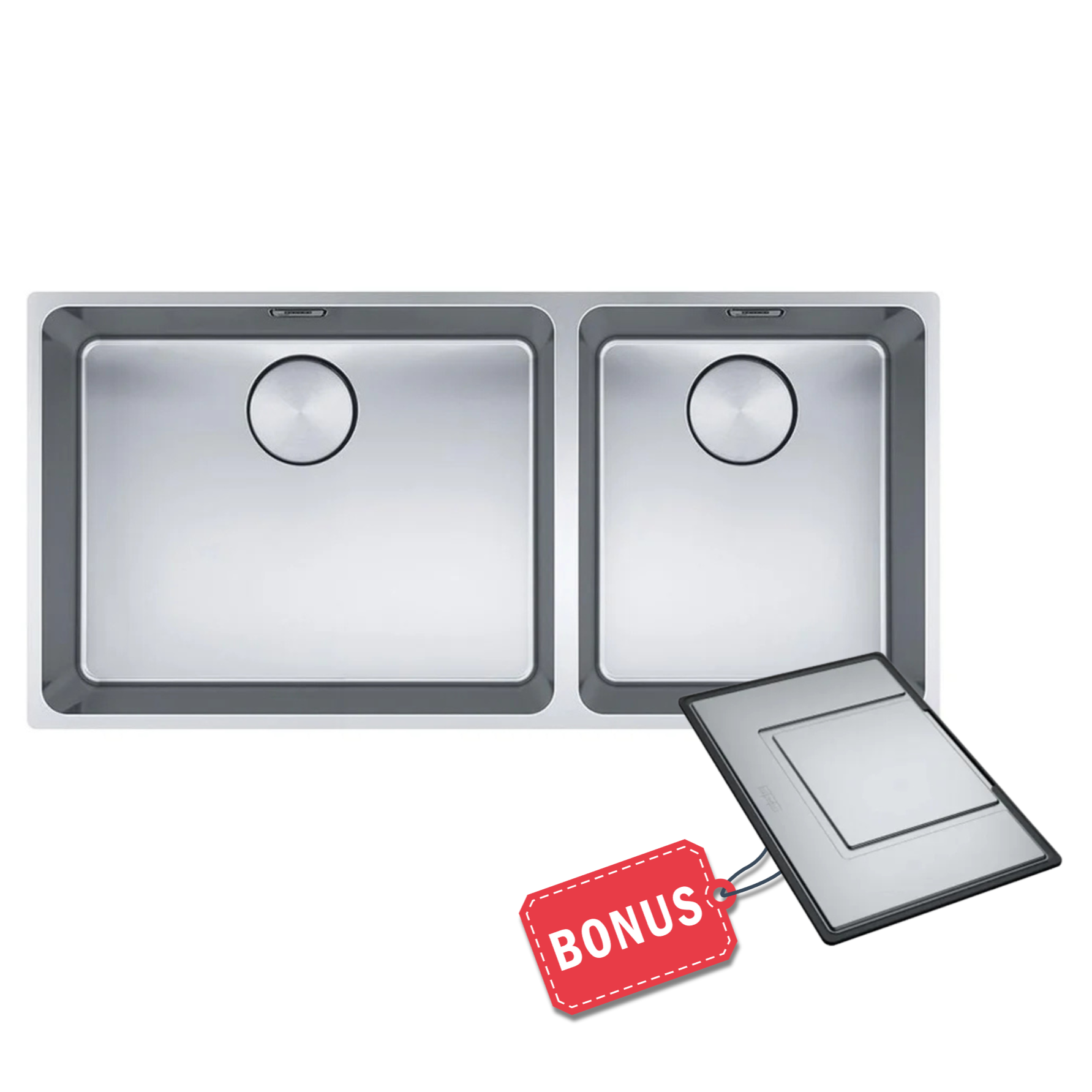 Franke MYX220-50/34SBR Mythos 1 & 1/2 Bowl Sink