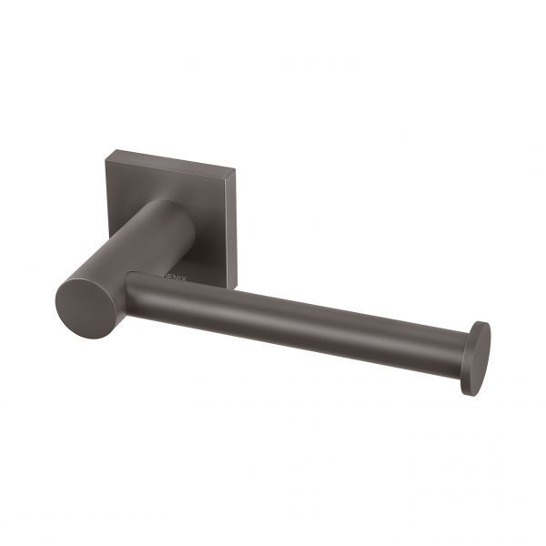 Phoenix Radii Toilet Roll Holder Square Plate Gun Metal