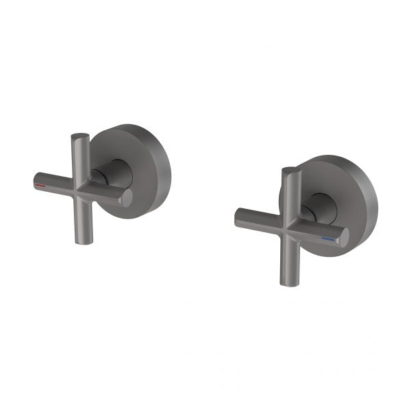 Phoenix Vivid Slimline Plus Wall Top Assemblies 15mm Extended Spindles Gun Metal