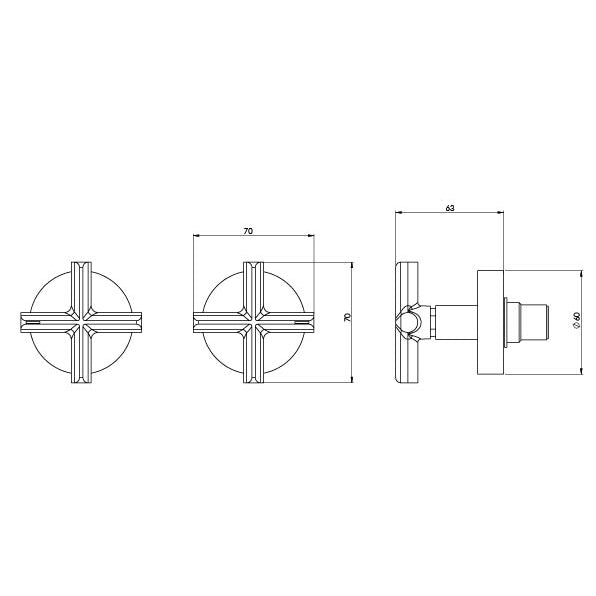 Phoenix Vivid Slimline Plus Wall Top Assemblies 15mm Extended Spindles Gun Metal