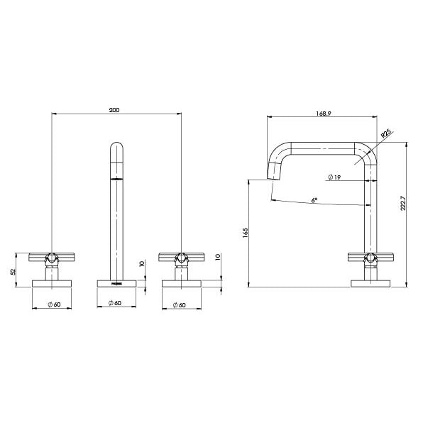 Phoenix Vivid Slimline Plus Basin Set Gun Metal
