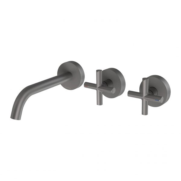 Phoenix Vivid Slimline Plus Wall Basin / Bath Hostess Set 180mm Outlet Gun Metal