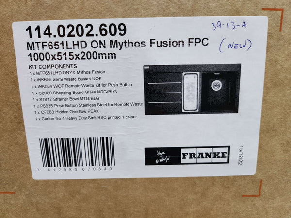 Franke Mythos Fusion MTF651LHD 1 & 1/2 Bowl Granite Sink