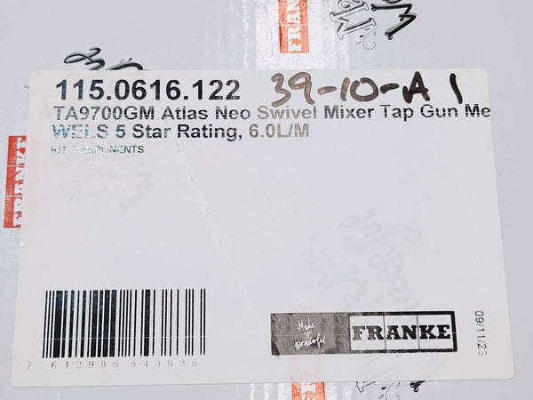 Franke Atlas Neo TA9700GM Gun Metal Swivel Tap