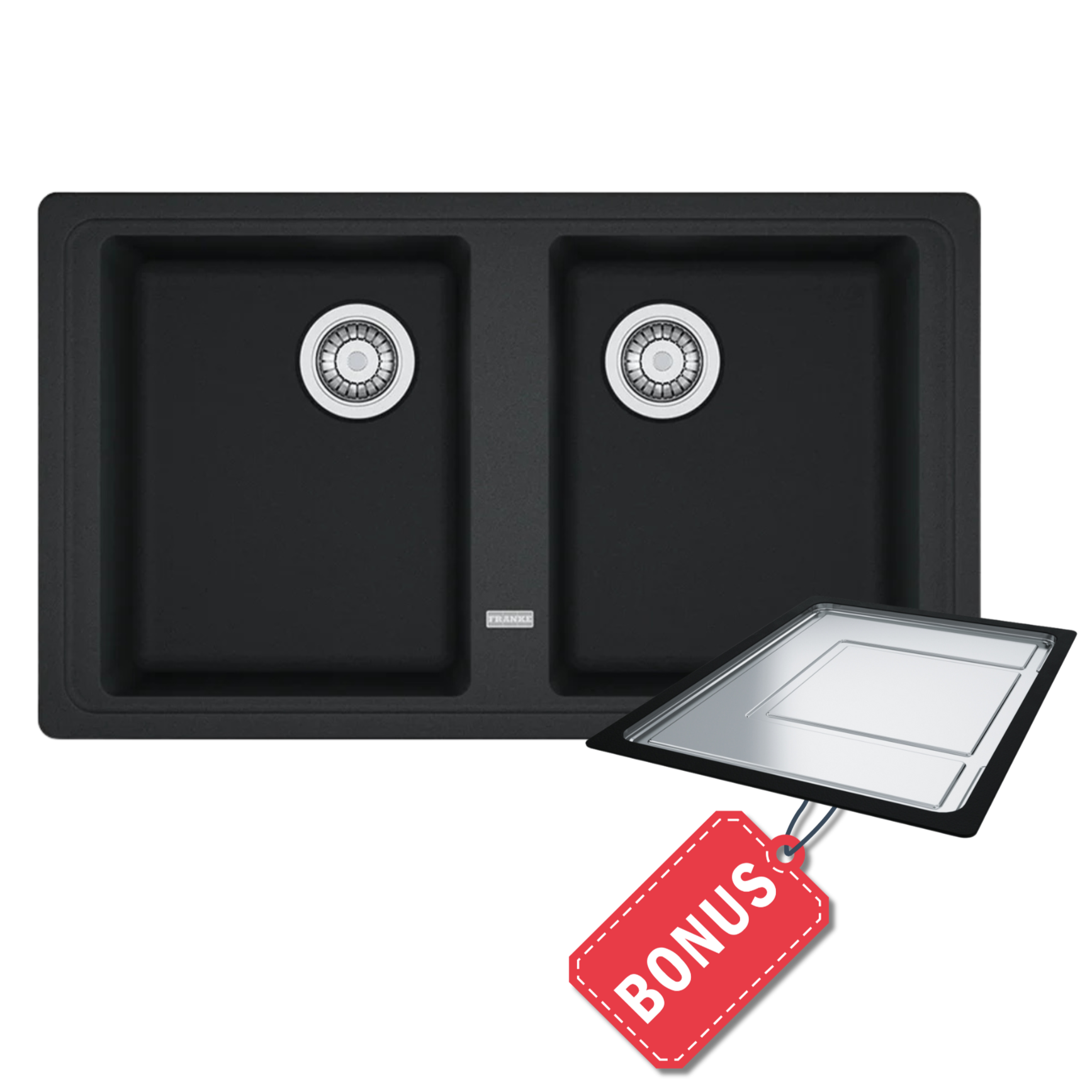 Franke Basis BFG620 Onyx Double Bowl Granite Sink