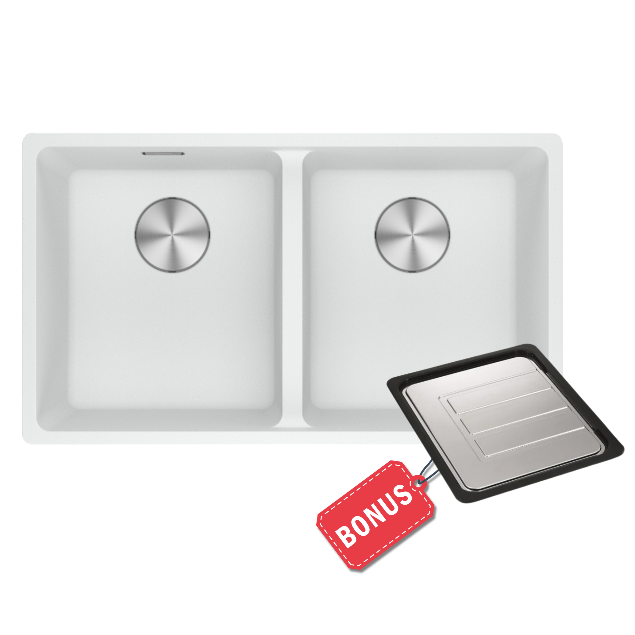 Franke Maris MRG620-35 Double Bowl Polar White Sink