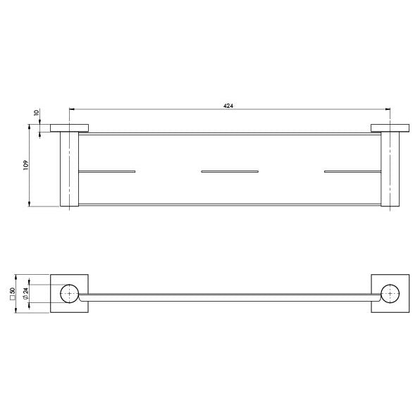 Phoenix Radii Metal Shelf Square Plate Gun Metal