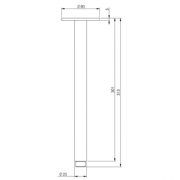 Phoenix Vivid Ceiling Arm 300mm Gun Metal