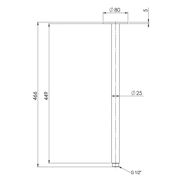 Phoenix Vivid Ceiling Arm 450mm Gun Metal