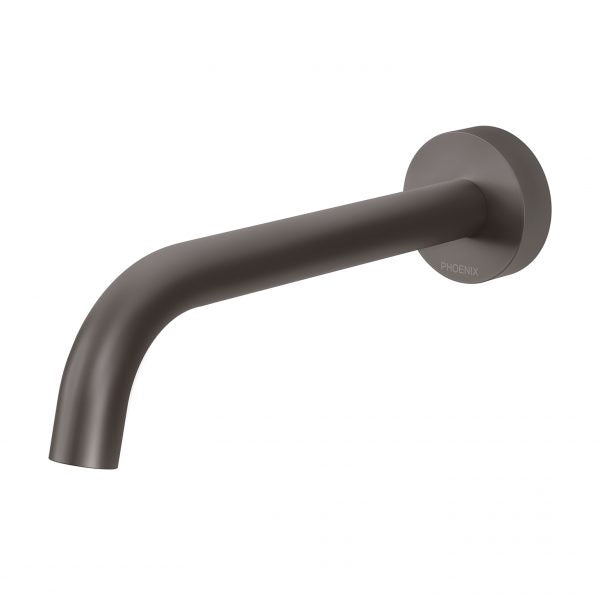 Phoenix Vivid Slimline Wall Bath Outlet 180mm Curved Gun Metal