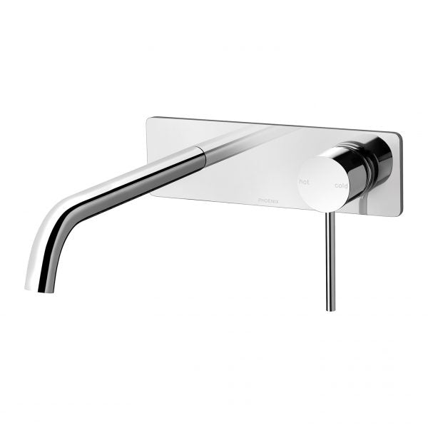 Phoenix Vivid Slimline Wall Basin Mixer Set 230mm Curved