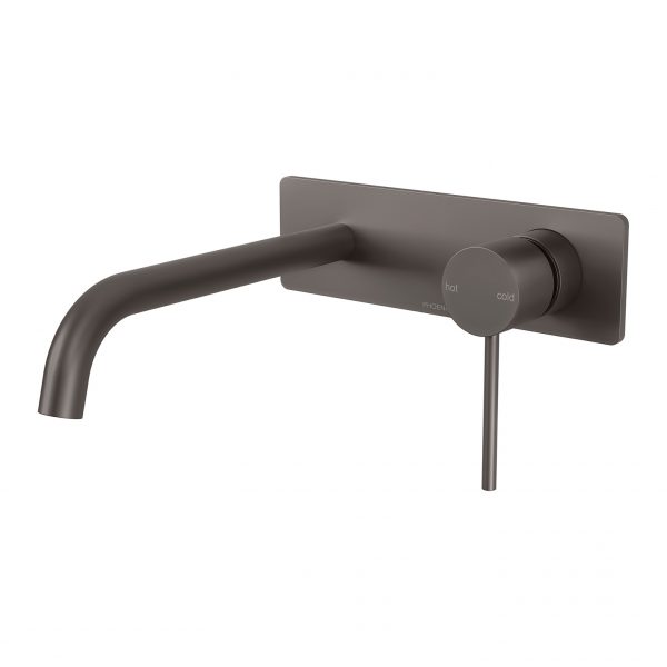 Phoenix Vivid Slimline Wall Bath Mixer Set 230mm Curved